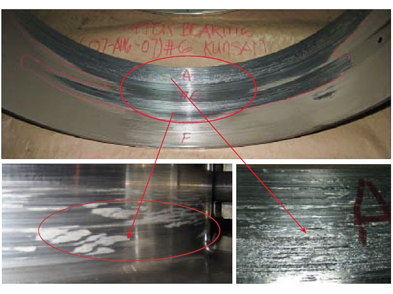 Spark erosion on main bearings